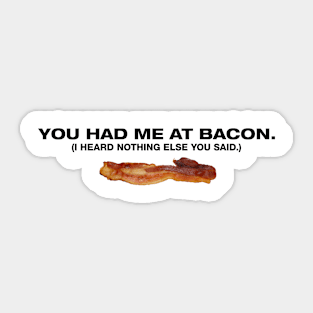 BACON! (Black Text) Sticker